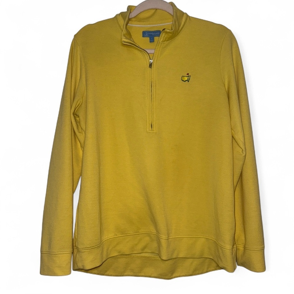Magnolia Lane Collection The Masters Yellow Long Sleeve Quarter Zip Size Large